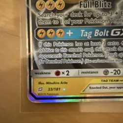 Pokemon Pikachu & Zekrom GX TAG TEAM 33/181 SM-Team Up Holo Ultra Rare EN - Image 4