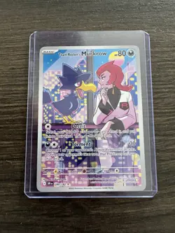 Pokemon TCG Destined Rivals Team Rockets Murkrow Illustration Rare Card 200/182 - Image 1