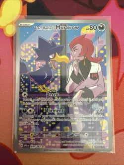 Pokemon TCG Team Rockets Murkrow Card 200/182 Destined Rivals Illustration Rare - Image 1