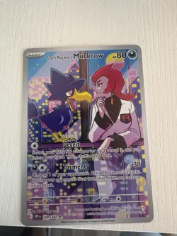 Pokemon TCG Team Rockets Murkrow Card 200/182 Destined Rivals Illustration Rare - Image 1