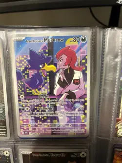 Pokemon TCG Team Rockets Murkrow Card 200/182 Destined Rivals Illustration Rare - Image 1