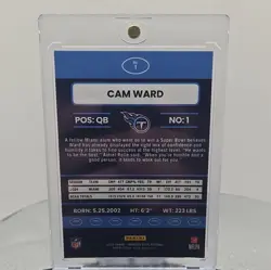 Panini Donruss Optic 2025 Cam Ward Rookie #1 Tennessee Titans NFL Football Card - Image 2