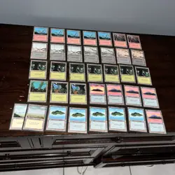 36x MTG Basic Lands Lot French Black Border Revised Foreign FBB Island Mountain - Image 1