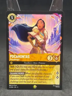 Disney Lorcana TCG Winterspell Pocahontas Peacekeeper Legendary Non Foil 22/204 - Image 1