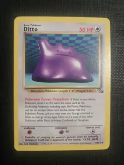 Pokemon TCG Ditto Fossil, Unlimited Rare, Non-Holo, 18/62 Card - Image 1