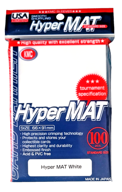 100 KMC Hyper Mat White Standard Deck Protector Sleeves Japan Card Barrier Matte - Image 1