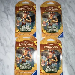 Disney Lorcana Ravensburger Wilds Unknown Booster 4 Packs 12 Cards Each, English - Image 1
