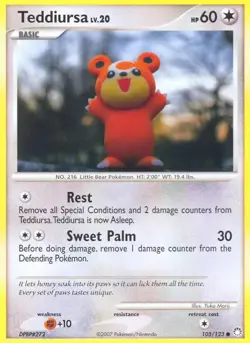 POKEMON CARD TEDDIURSA 105/123 NO 216 LITTLE BEAR POKEMON TCG CCG - Image 1