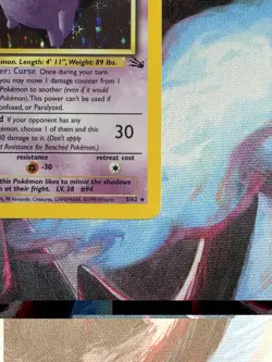 Pokemon TCG Gengar Fossil Holo Card 5/62 Unlimited Rare LP Vintage WOTC 1999 - Image 5