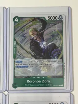 Roronoa Zoro OP13-037 Carrying On His Will 4 Foil Card Play Set Lot One Piece - Image 3