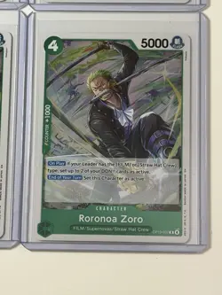 Roronoa Zoro OP13-037 Carrying On His Will 4 Foil Card Play Set Lot One Piece - Image 5