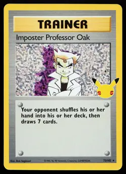 Imposter Professor Oak 73/102 Holo Celebrations Classic Collection Pokemon Card - Image 1