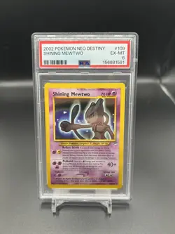 2002 Pokemon TCG Neo Destiny Shining Mewtwo #109 Ex-Mt PSA 6 Rare Vintage Card! - Image 1