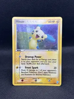 Minun 6/12 Holo Pokemon Card EX Trainer Kit 2 Plusle & Minun English HP 60 - Image 2