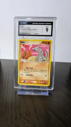 **RARE** CGC Onix Pokemon Card Graded 9 Error Slab/Mis-Labeled (Labeled Eevee) - Image 1
