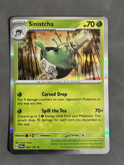 Sinistcha 022/167 Pokemon Twilight Masquerade SV06 Rare Holo Card NM - Image 1