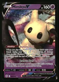 MIMIKYU V 068/172 HOLO V RARE BRILLIANT STARS POKEMON NEAR MINT - Image 1