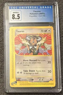 Tauros - 133/165 - CGC 8.5 Expedition 2002 Pokemon - Image 1