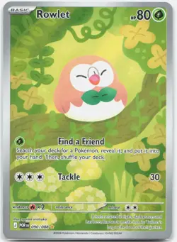 Rowlet 090/088 Holo Illustration Rare Perfect Order Pokemon Holo Near Mint - Image 1