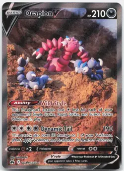 Drapion V GG49/GG70 Holo V Rare Crown Zenith Galarian Gallery Pokemon Near Mint - Image 1