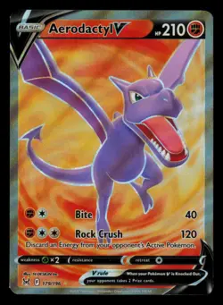 Aerodactyl V 179/196 Ultra Rare Lost Origin Pokemon Near Mint - Image 1