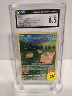 CGC NM/Mint+ 8.5 Pokemon 2023 Crown Zenith Ditto GG22 Galarian Gallery Holo - Image 1