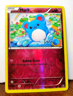 POKEMON MARILL 76/114 REVERSE HOLO STEAM SIEGE LP CUTE ART RAINBOW - Image 1