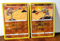 POKEMON HITMONLEE 094/202 & HITMONCHAN 095/202 REVERSE HOLOS SWORD & SHIELD - Image 1