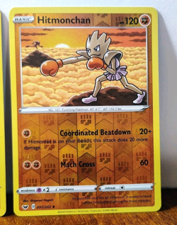 POKEMON HITMONLEE 094/202 & HITMONCHAN 095/202 REVERSE HOLOS SWORD & SHIELD - Image 3