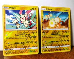 POKEMON PLUSLE 53/168 & MINUN 54/168 REVERSE HOLOS SUN & MOON CELESTIAL STORM - Image 1
