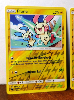POKEMON PLUSLE 53/168 & MINUN 54/168 REVERSE HOLOS SUN & MOON CELESTIAL STORM - Image 2