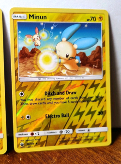 POKEMON PLUSLE 53/168 & MINUN 54/168 REVERSE HOLOS SUN & MOON CELESTIAL STORM - Image 3