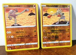 POKEMON HITMONLEE 094/202 & HITMONCHAN 095/202 REVERSE HOLOS SWORD & SHIELD - Image 1