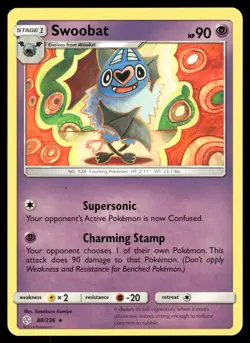 Swoobat 88/236 Rare Cosmic Eclipse Pokemon NM - Image 1