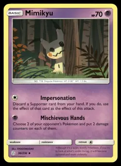 Mimikyu 96/236 Uncommon Cosmic Eclipse Pokemon NM - Image 1