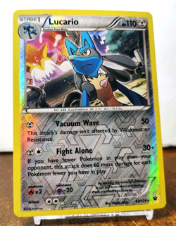 POKEMON LUCARIO 63/124 REVERSE HOLO RARE FATES COLLIDE LP-NM MEGA ALAKAZAM - Image 1