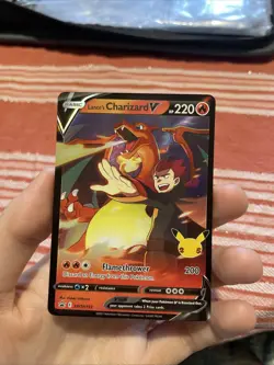 Pokemon TCG Lance's Charizard v SWSH133 Celebrations Black Star Promo Holo Card - Image 1