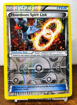 POKEMON HOUNDOOM SPIRIT LINK 142/162 REVERSE HOLO TRAINER BREAKTHROUGH MP-LP - Image 1