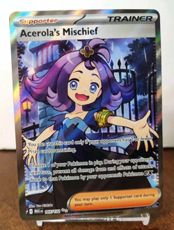 POKEMON ACEROLA'S MISCHIEF 165/132 FULL ART TRAINER MEGA EVOLUTION NM NEAR MINT - Image 1