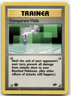 Transparent Walls 125/132 Common Gym Challenge Pokemon 1st Edition NM/M - Image 1