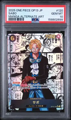 2025 ONE PIECE JAPANESE OP13-CARRYING ON HIS WILL #120 SABO PSA 10 - Image 1