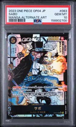 2023 ONE PIECE JAPANESE OP04-KINGDOMS OF INTRIGUE #083 SABO PSA 10 - Image 1