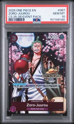 2025 One Piece Championship 2025-26 Event Pack Zoro-Juurou PSA 10 #067 - Image 1