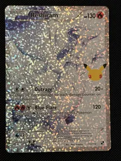 Reshiram 113/114 25th Celebrations Classic Collection Full Art Pokemon Card NM - Image 1