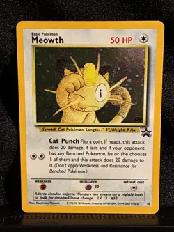 Meowth Promo 10 - Black Star GB Game Boy Stamped - Holo Rare Pokemon Card - Image 1