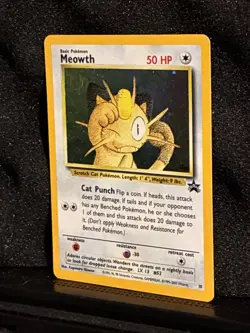 Meowth Promo 10 - Black Star GB Game Boy Stamped - Holo Rare Pokemon Card - Image 3