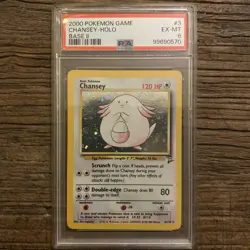 Chansey Holo WOTC Pokemon Card 3/130 Base Set 2 Rare 2000 EX-MT - Image 1