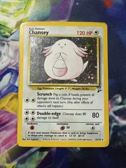 Pokemon Chansey Base Set 2 Holo Rare Card 3/130 WOTC Heavy Played - Image 1