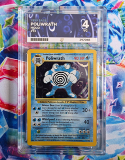 Poliwrath 13/102 Pokemon Base Set Holo Rare English 1999 Ace Grading 4 - Image 1