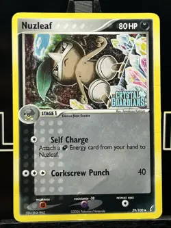 Nuzleaf 39/100 EX Crystal Guardians Holo Stamped Pokemon Card - Image 3